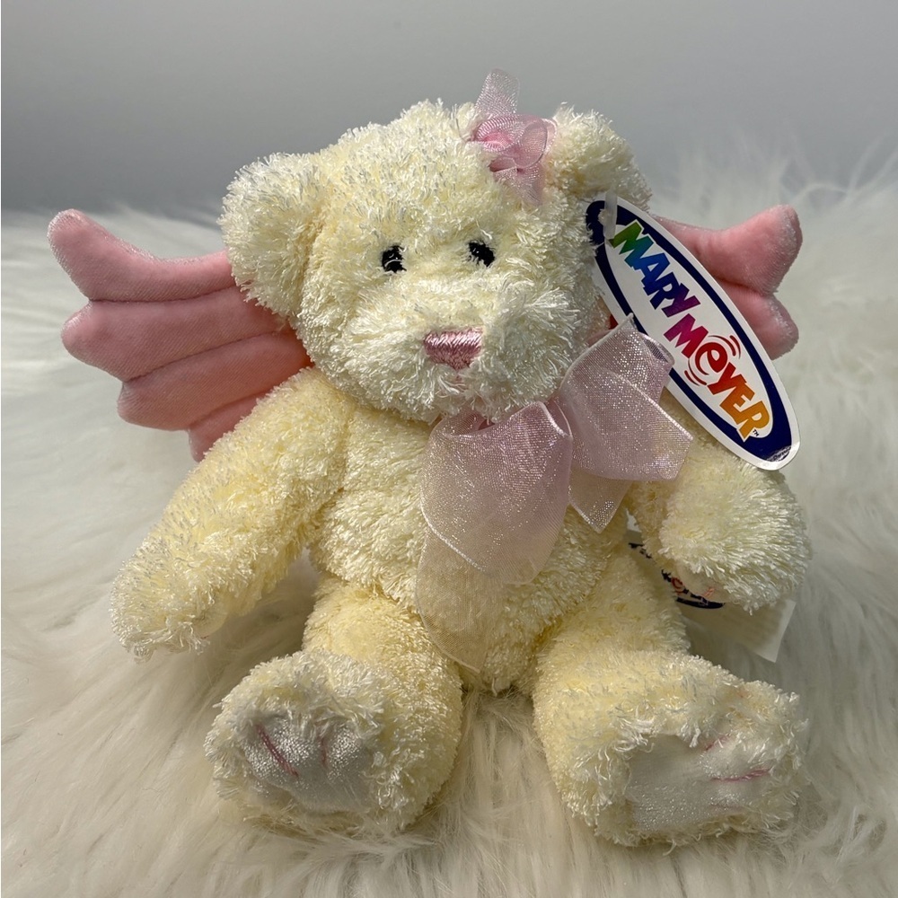 Mary Meyer (17)Cream Teddy Bear with Pink Wings